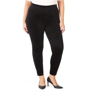 New Vince Camuto Women's Plus Sparkle Velvet High Rise Pants Ankle Leggings